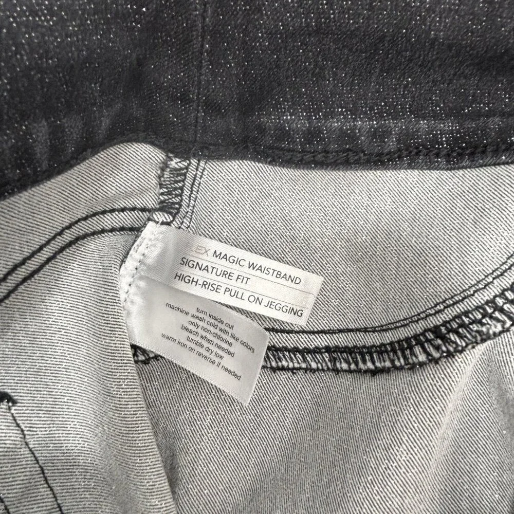 Lane Bryant High Rise Pull On Glitter Jegging‎ Pants Womens 18 Black Signature